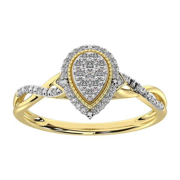 10K Yellow Gold Diamond 1/2 CtTw. Pear Shape