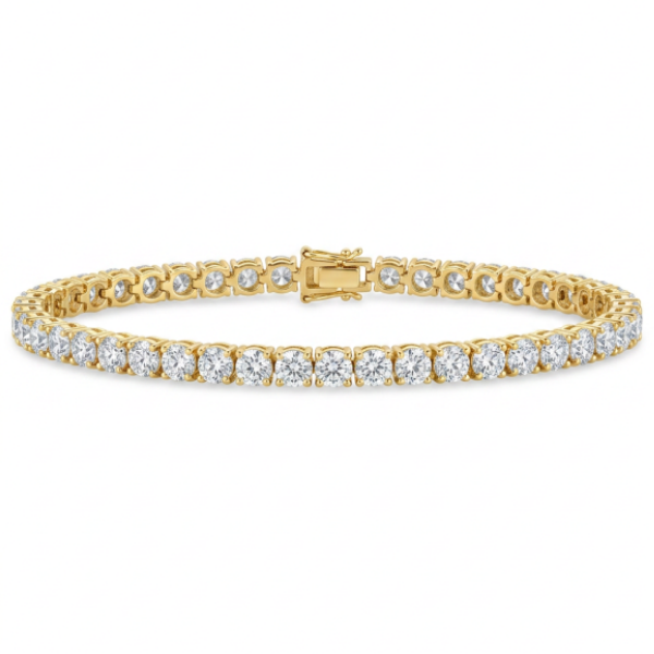 Cubic Zirconia Silver & 10K Gold Fashion Bracelet