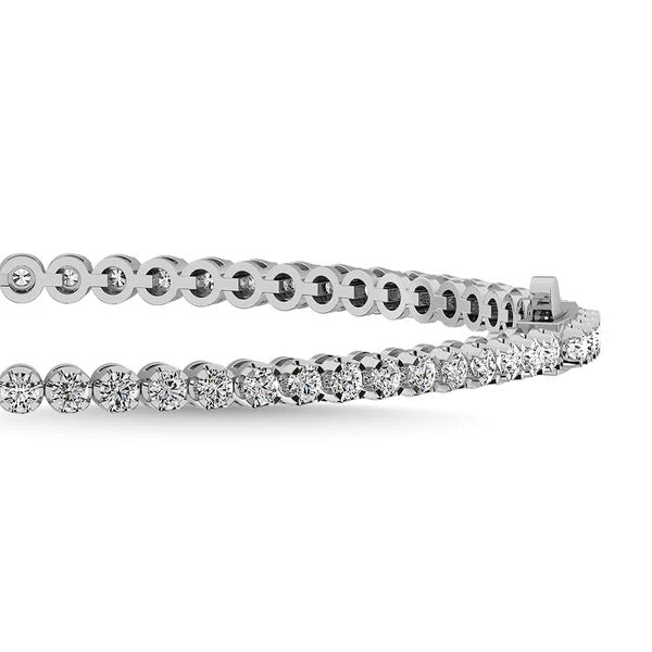 Diamond tennis bracelet on a white background