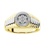 Men's 10K Two Tone Gold Diamond 1/4 Ct.Tw. Rolex Ring