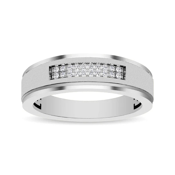 Men's 10K White Gold Diamond 1/10 Ct.Tw. Ring