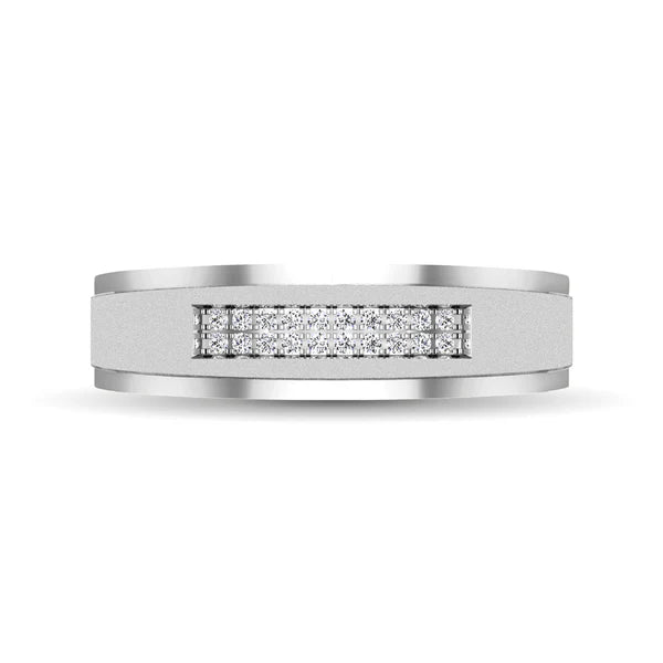 Men's 10K White Gold Diamond 1/10 Ct.Tw. Ring