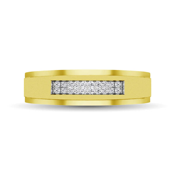 Men's 10K Yellow Gold Diamond 1/10 Ct.Tw. Wedding Ring
