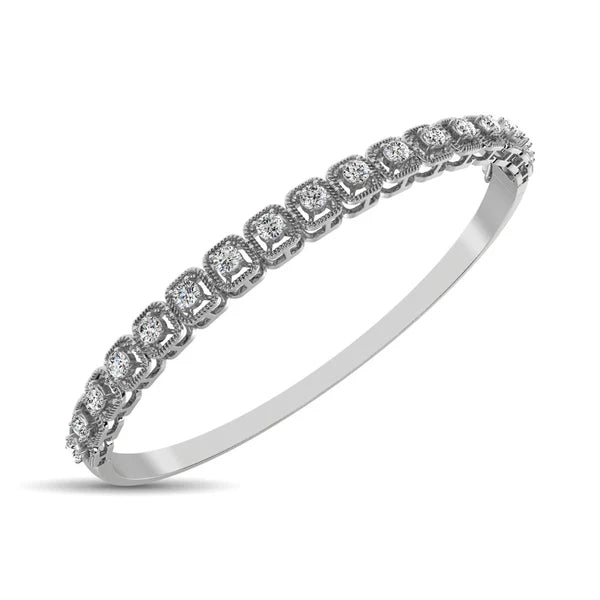 14K White Gold Diamond 1 Ct.Tw. Bangle