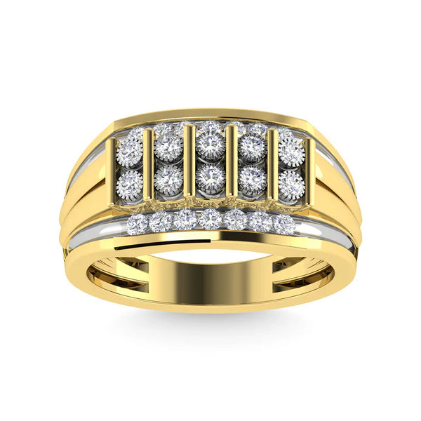 Men's 10K Yellow Gold Diamond 1/2 Ct.Tw. Fashion Ring
