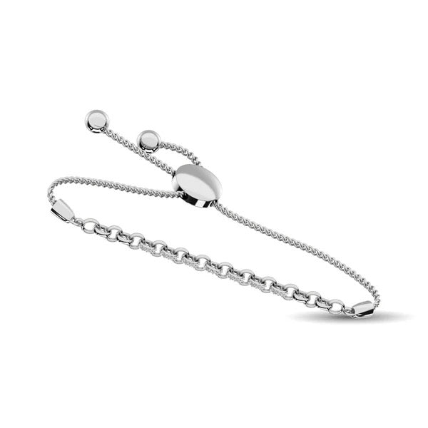 Silver chain bracelet on a white background