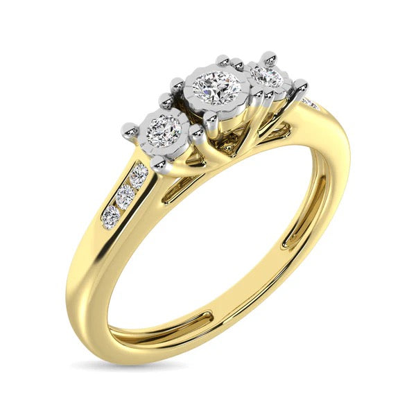10K Yellow Gold Diamond 1/4 CtTw. Engagement Ring