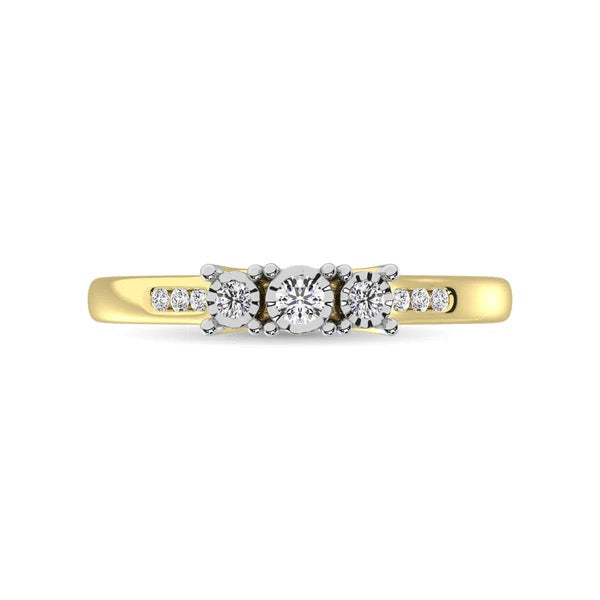 10K Yellow Gold Diamond 1/4 CtTw. Engagement Ring