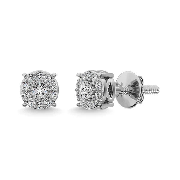 Sterling Silver Diamond 1/20 Ct.Tw. Fashion Stud Earrings