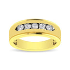 Men’s 10K Yellow Gold Diamond 1/6 Ct.Tw. Ilusion Band