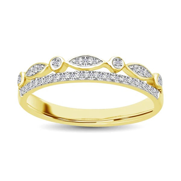 10k Yellow Gold Diamond 1/6 Ct.Tw. Stackable Band