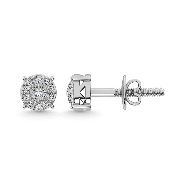 Sterling Silver Diamond 1/20 Ct.Tw. Fashion Stud Earrings