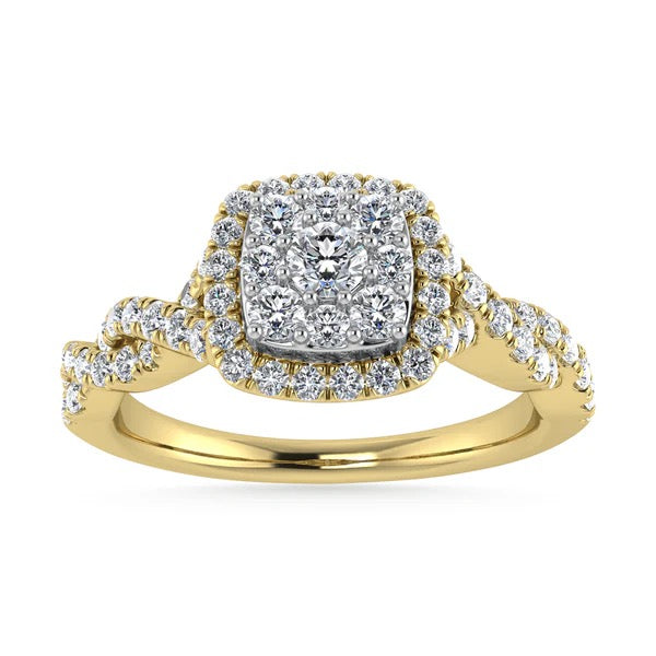 10K Yellow Gold Diamond 1/2 Ct.Tw. Engagement Ring
