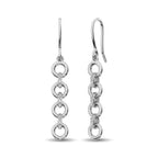Sterling Silver Diamond 1/20 Ct.Tw. Drop Earrings