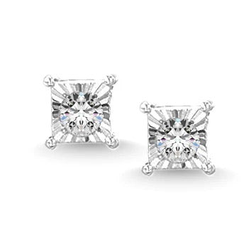 10K White Gold Diamond 1/20 Ct.Tw. Stud Earrings