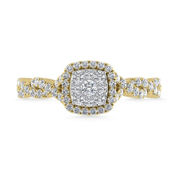 10K Yellow Gold Diamond 1/2 Ct.Tw. Engagement Ring