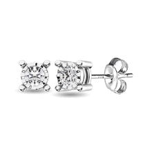 10K White Gold Diamond 1/10 Ct.Tw. Stud Earrings