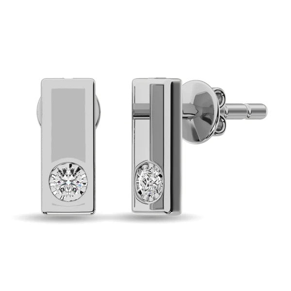 Sterling Silver Diamond 1/20 Ct.Tw. Fashion Earrings
