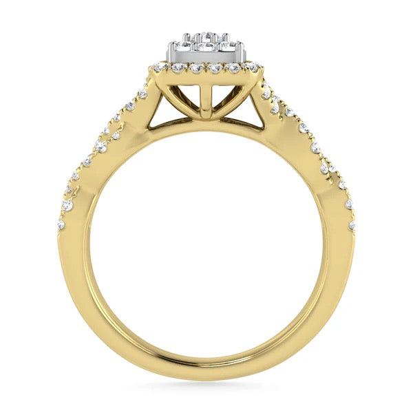 10K Yellow Gold Diamond 1/2 Ct.Tw. Engagement Ring