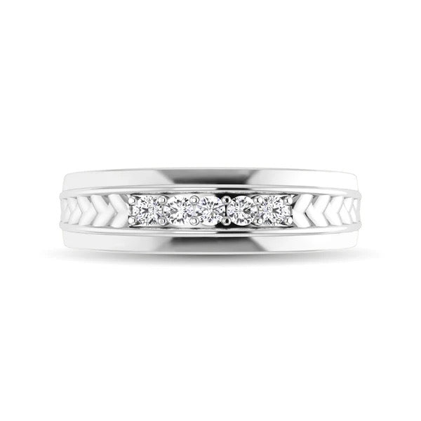Men’s 10K White Gold Diamond 1/4 Ct.Tw. Five Stone Band