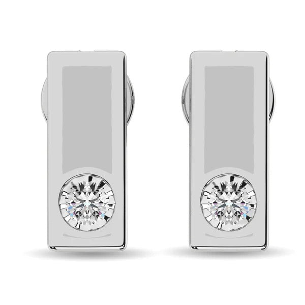 Sterling Silver Diamond 1/20 Ct.Tw. Fashion Earrings
