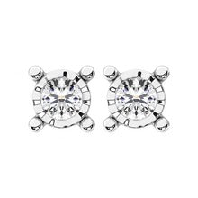 14K White Gold Solitaire Diamond 1/6 Ct.Tw. Stud Earrings