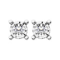 14K White Gold Solitaire Diamond 1/6 Ct.Tw. Stud Earrings