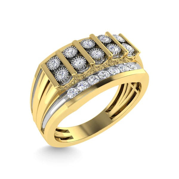 Men's 10K Yellow Gold Diamond 1/2 Ct.Tw. Fashion Ring