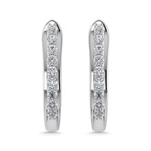14K White Gold Diamond 1/4 Ct.Tw. Hoop Earrings