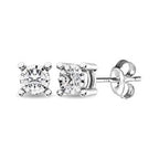 14K White Gold Solitaire Diamond 1/6 Ct.Tw. Stud Earrings