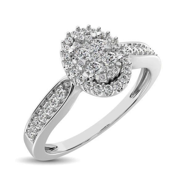 10K White Gold Diamond 1/4 Ct.Tw. Ring