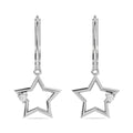 Sterling Silver Diamond 1/20 Ct.Tw. Star Earrings