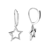 Sterling Silver Diamond 1/20 Ct.Tw. Star Earrings