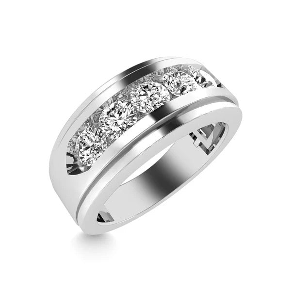 Men’s 14K White Gold Diamond 1 Ct.Tw. Wedding Band