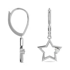 Sterling Silver Diamond 1/20 Ct.Tw. Star Earrings