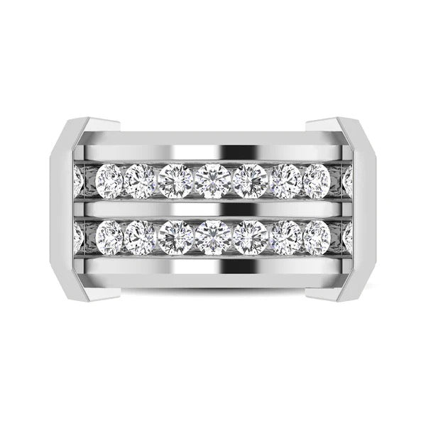 Men’s 10K White Gold Diamond 1/2 Ct.Tw. Round-Cut Wedding Band