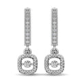 Sterling Silver Moving Diamond 1/20 Ct.Tw. Danglers Earrings