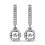 Sterling Silver Moving Diamond 1/20 Ct.Tw. Danglers Earrings
