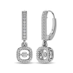 Sterling Silver Moving Diamond 1/20 Ct.Tw. Danglers Earrings