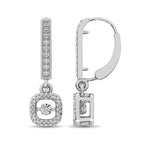 Sterling Silver Moving Diamond 1/20 Ct.Tw. Danglers Earrings