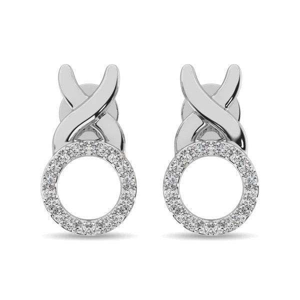 Sterling Silver Diamond 1/10 Ct.Tw. Fashion Earrings