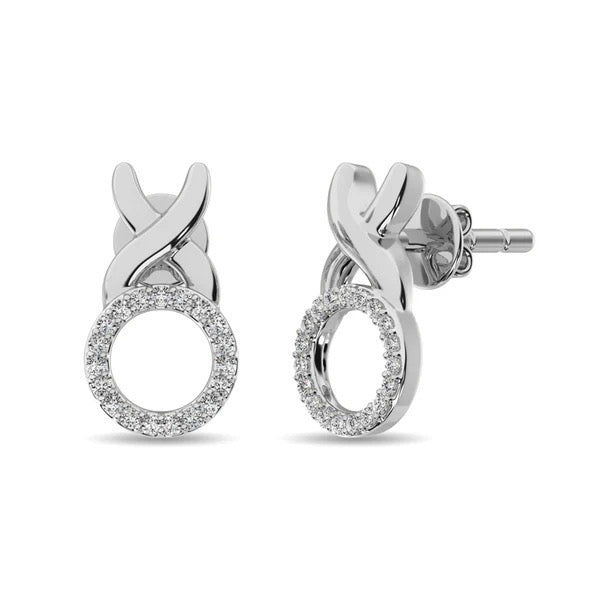 Sterling Silver Diamond 1/10 Ct.Tw. Fashion Earrings