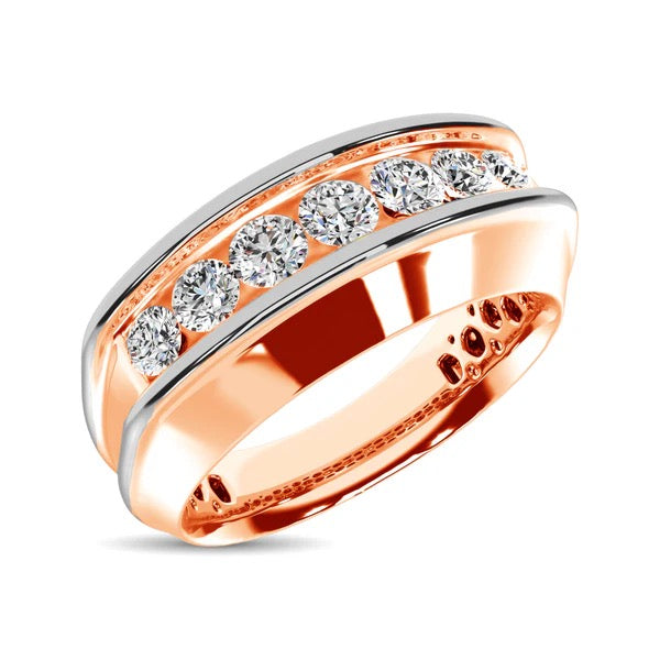 10K Rose Gold Diamond 1/4 Ct.Tw. with 10K White Gold Accent