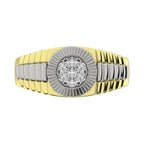 Men's 10K Two Tone Gold Diamond 1/4 Ct.Tw. Rolex Ring