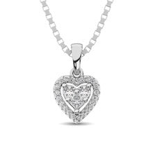 10K White Gold Diamond 1/6 Ct.Tw. Heart Pendant
