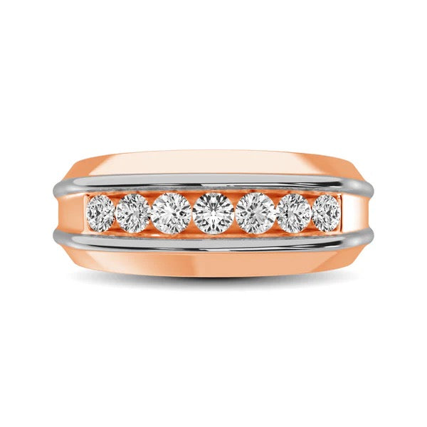 10K Rose Gold Diamond 1/4 Ct.Tw. with 10K White Gold Accent