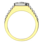 Men's 10K Two Tone Gold Diamond 1/4 Ct.Tw. Rolex Ring