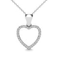 10K White Gold Diamond 1/10 Ct.Tw. Heart Pendant