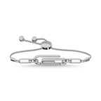 925 Silver Diamond 1/20 Ct.Tw. Paper Clip Bracelet