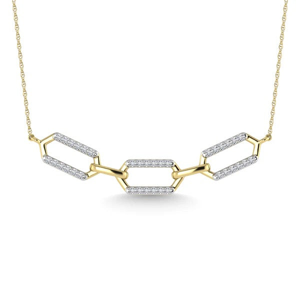 10K Two Tone Diamond 1/6 Ct.Tw. Fashion Necklace